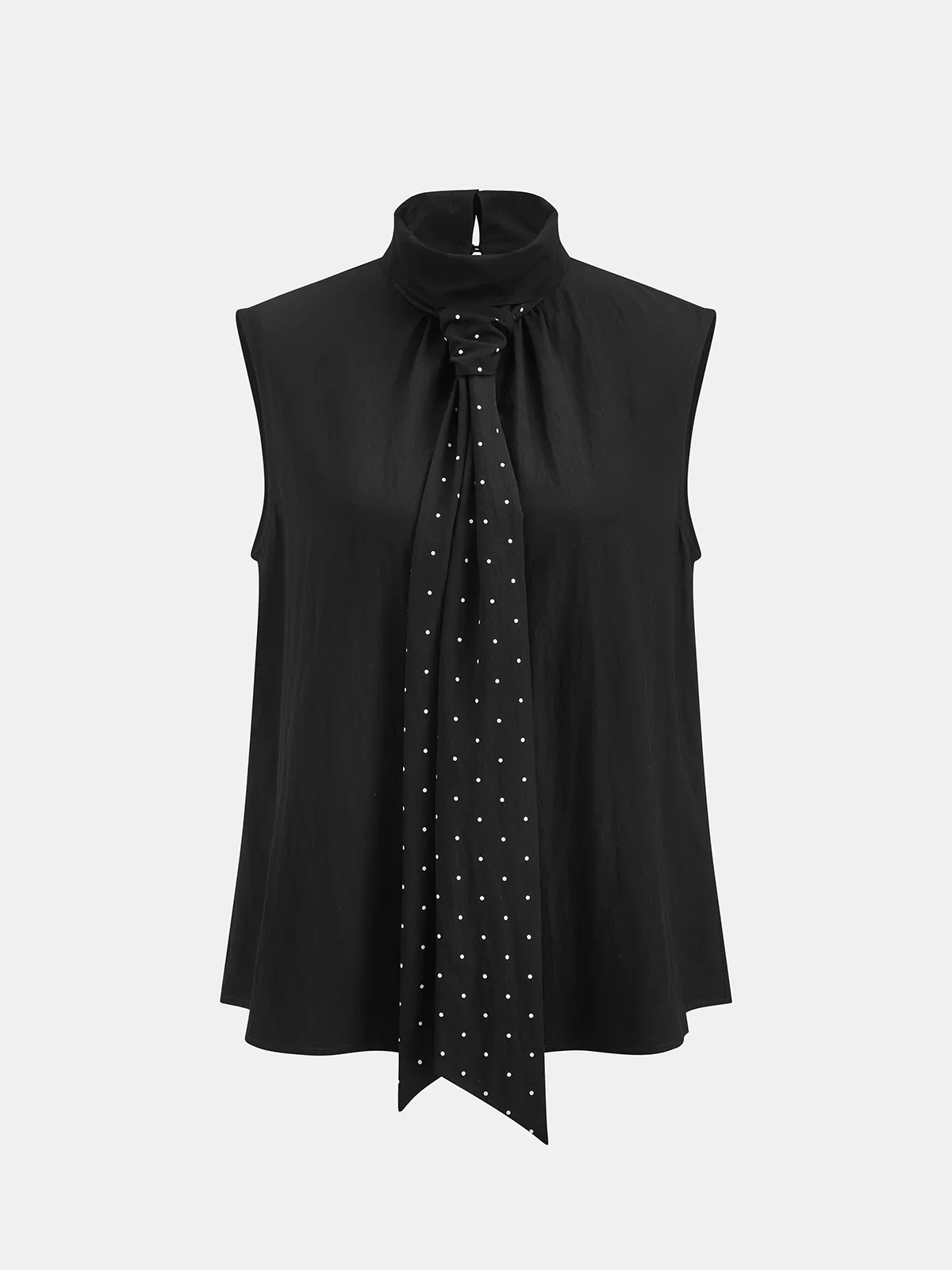 Polka Dot Tie Neck Top & Wide Leg Pants Set sold by COMMENSE product image thumbnail 2