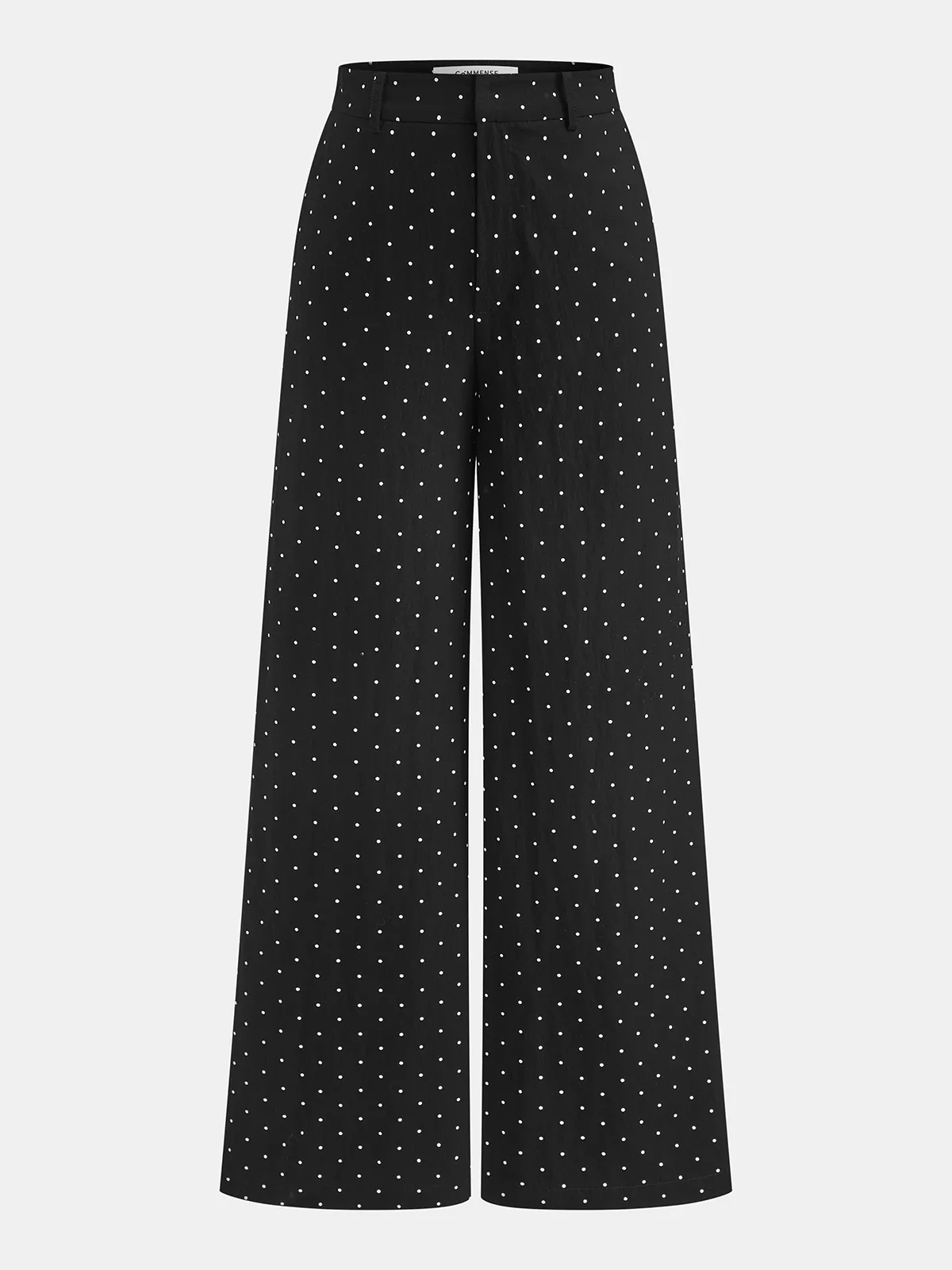 Polka Dot Tie Neck Top & Wide Leg Pants Set sold by COMMENSE product image thumbnail 4