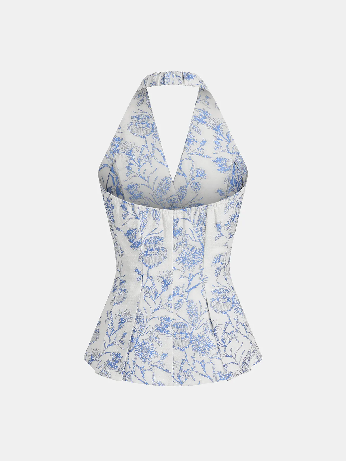 Floral Print Halter Button-Front Vest Top sold by COMMENSE product image thumbnail 2