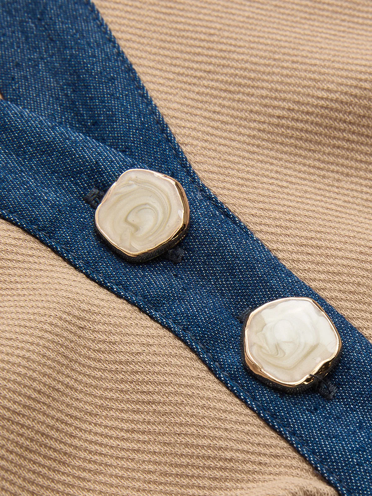 Denim Collar Sleeveless Maxi Dress sold by COMMENSE product image thumbnail 4