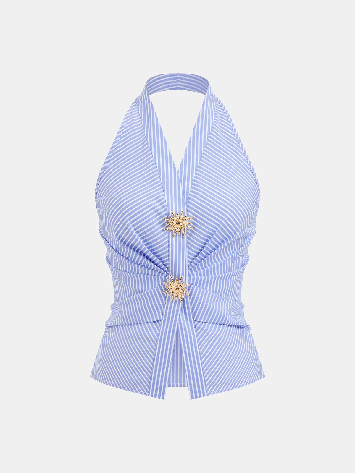 Cotton Blend Striped Halter Top sold by COMMENSE