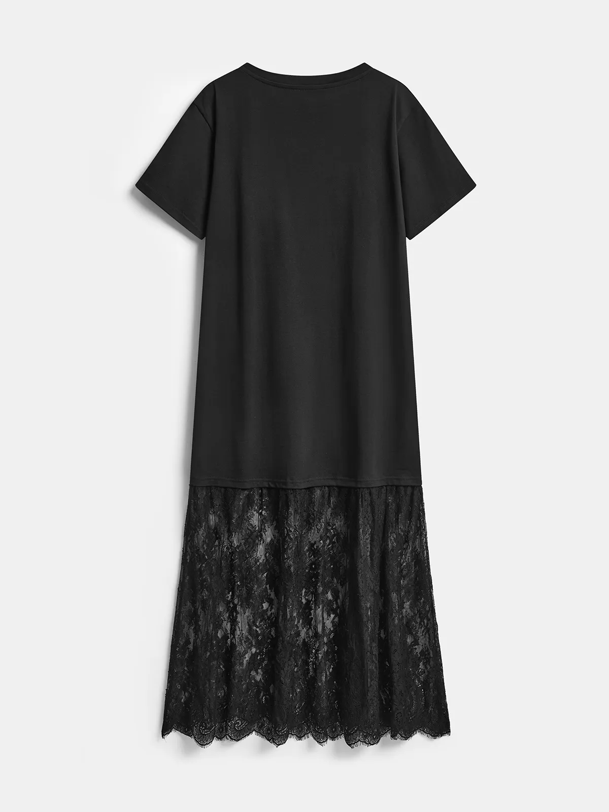 Lace Panel Short Sleeve Maxi Dress sold by COMMENSE product image thumbnail 2