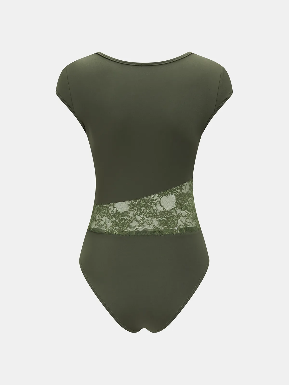 Lace Panel Cap Sleeve Bodysuit sold by COMMENSE product image thumbnail 2