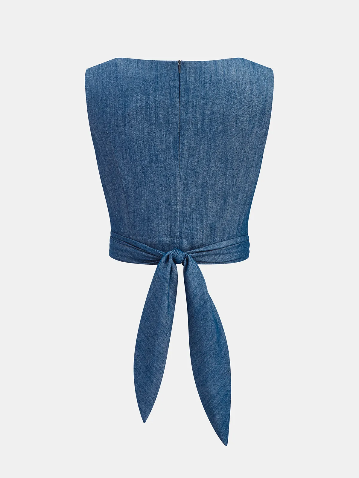 Cross-Tie Crop Top & Wide-Leg Pants Set sold by COMMENSE product image thumbnail 3