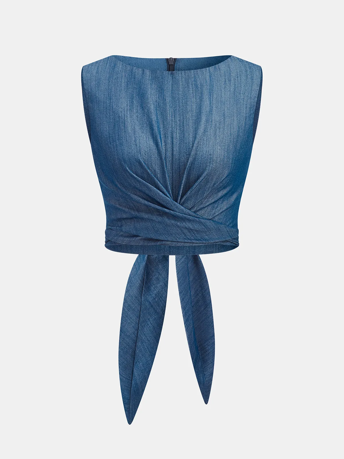 Cross-Tie Crop Top & Wide-Leg Pants Set sold by COMMENSE product image thumbnail 2