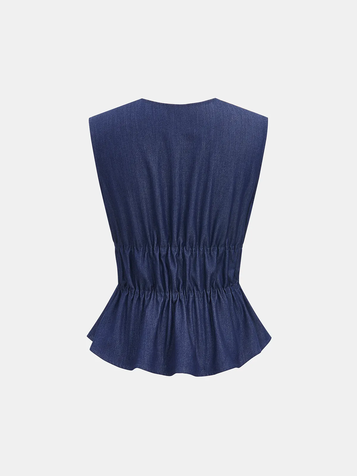 Faux Denim Tie-Waist Vest & Pants Set sold by COMMENSE product image thumbnail 4