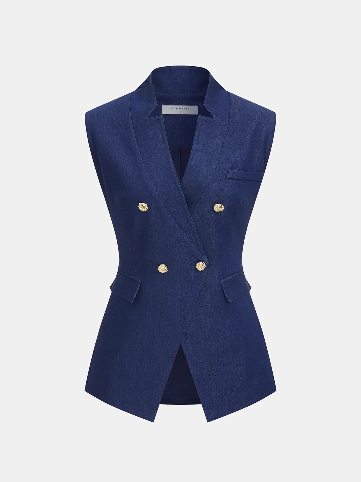 Double-Breasted Sleeveless Blazer Vest sold by COMMENSE