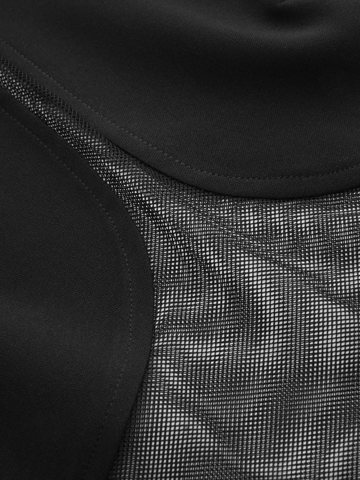 Sheer Mesh Panel Cap Sleeve Bodysuit sold by COMMENSE product image thumbnail 4