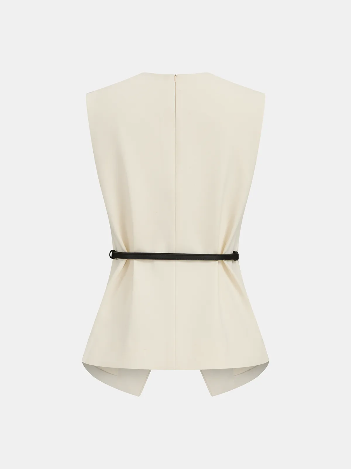Semi-Sheer Sleeveless Belted Top & Pleated Pants Set sold by COMMENSE product image thumbnail 3
