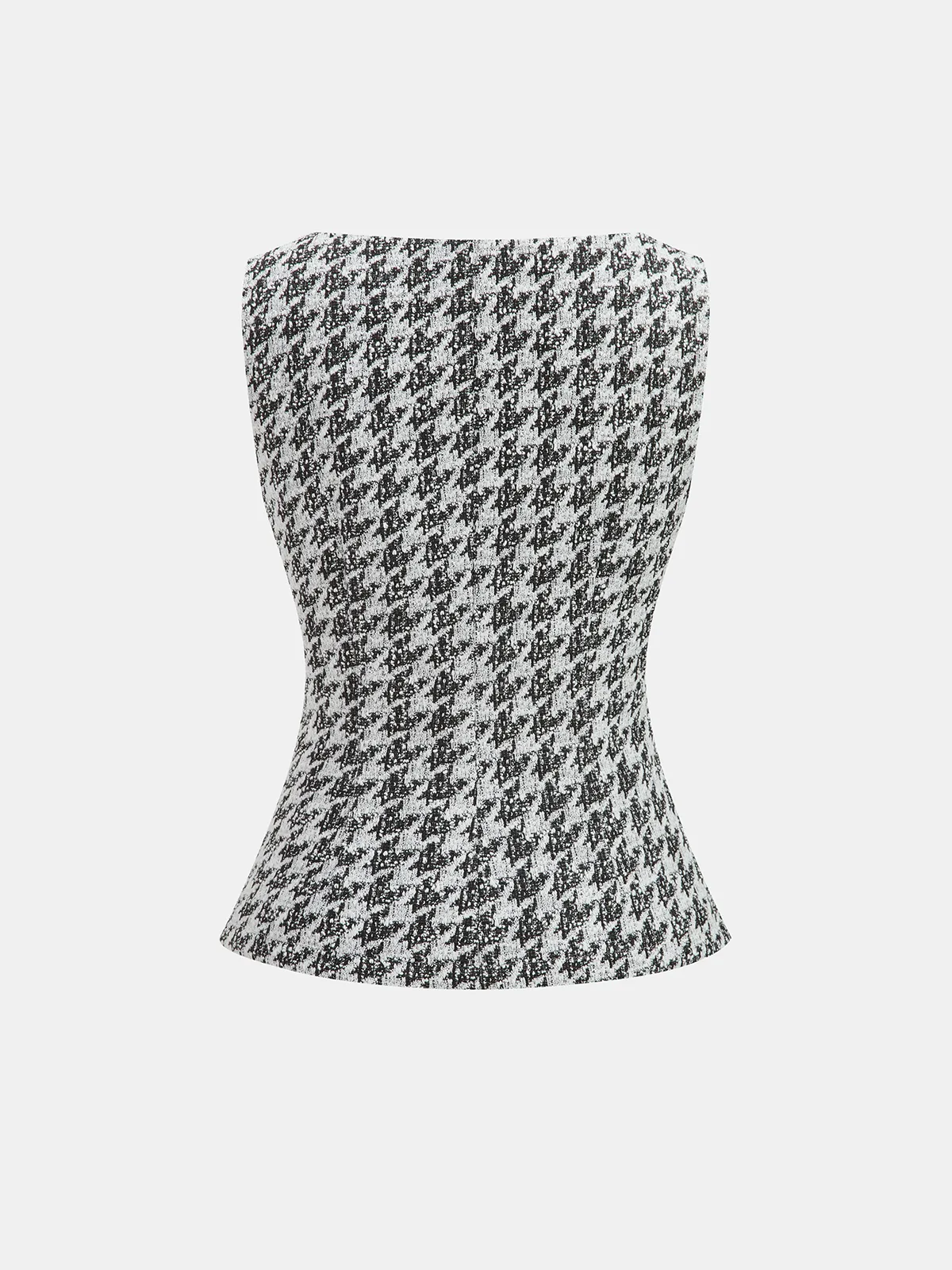 Metal Button Houndstooth Vest & Mini Skirt Set sold by COMMENSE product image thumbnail 3