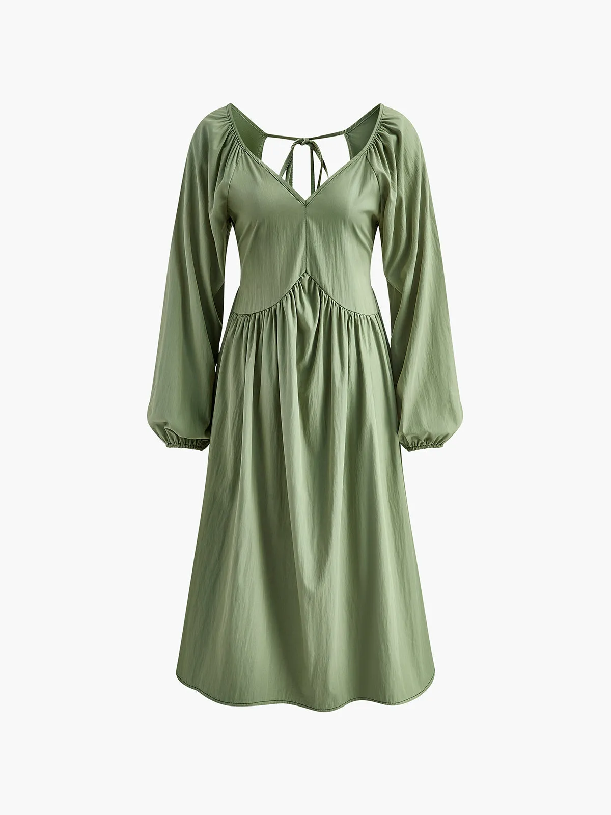 Loose Pleated Tie Back Dress sold by COMMENSE