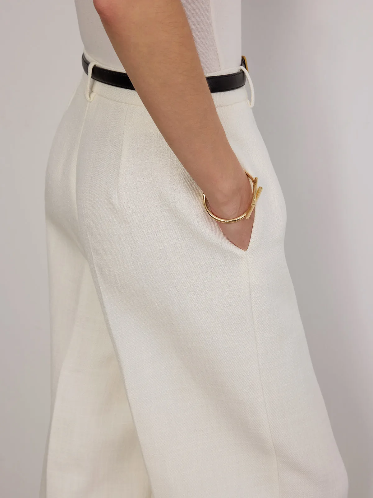 Mid-Waist Wide-Leg Pants without Belt sold by COMMENSE product image thumbnail 5