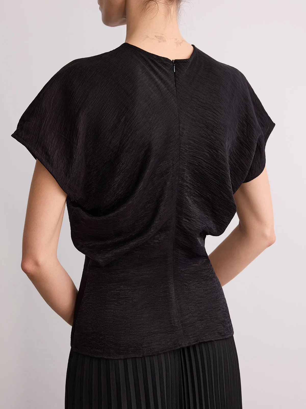 Textured Top & Pleated Maxi Skirt Set sold by COMMENSE product image thumbnail 5