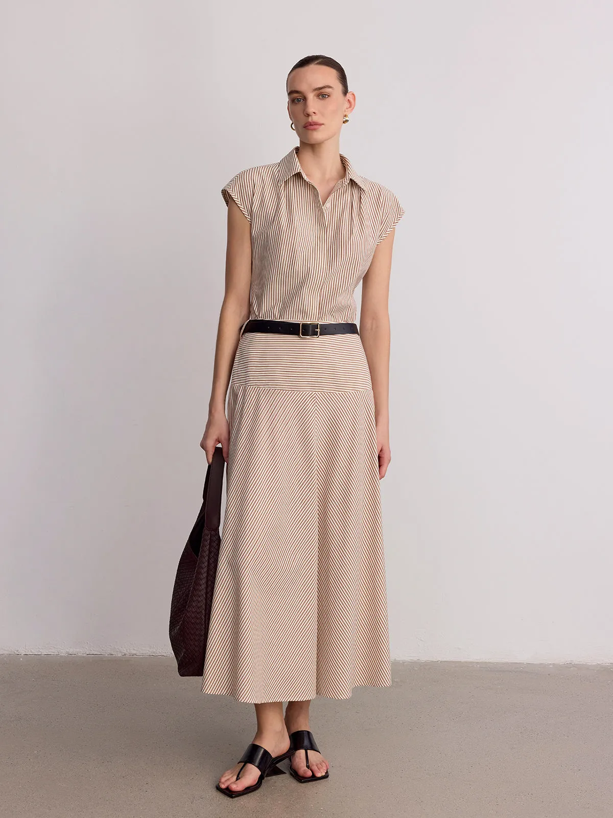 Sleeveless Striped Shirt & Maxi Skirt Set sold by COMMENSE product image thumbnail 3