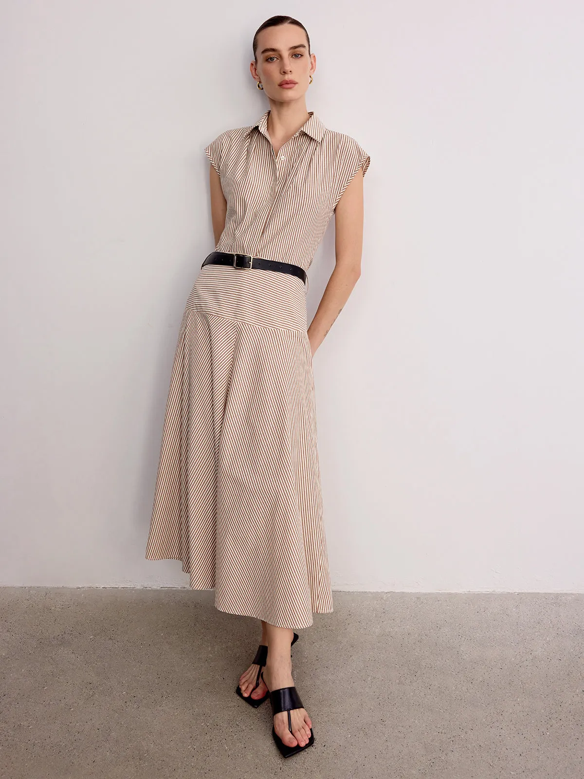 Sleeveless Striped Shirt & Maxi Skirt Set sold by COMMENSE