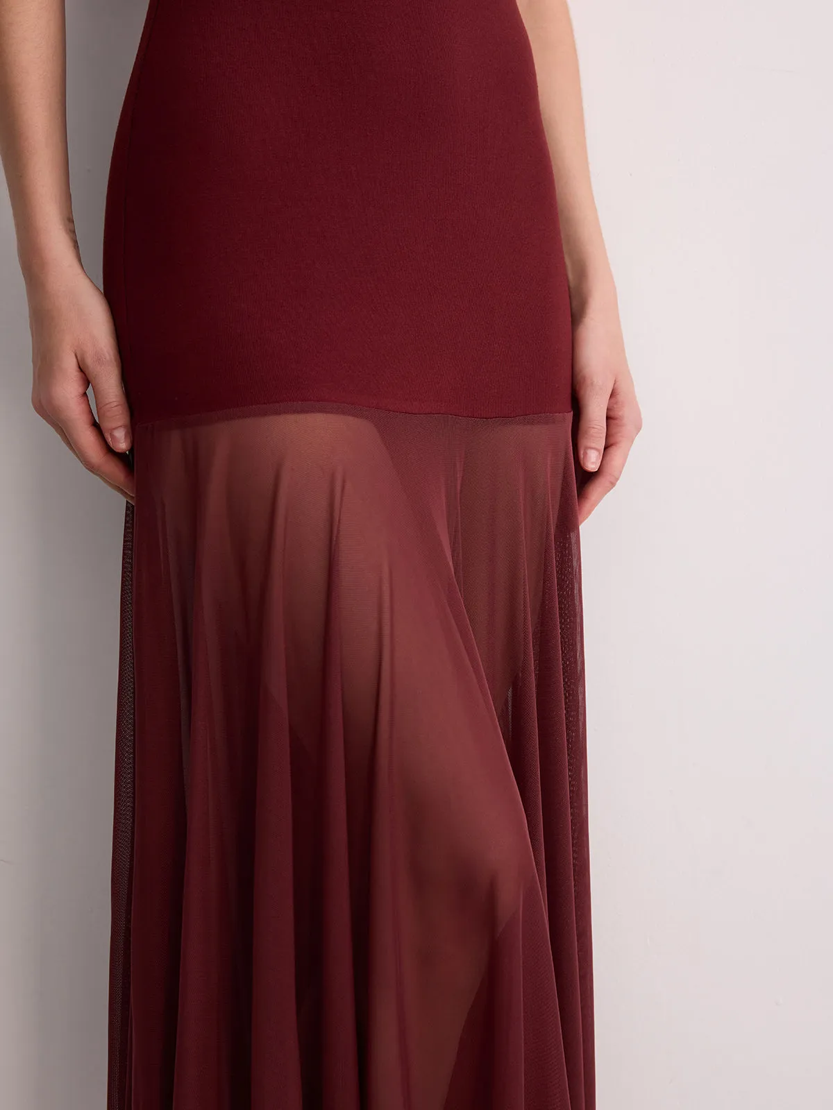 Sheer Hem Cami Maxi Dress sold by COMMENSE product image thumbnail 5