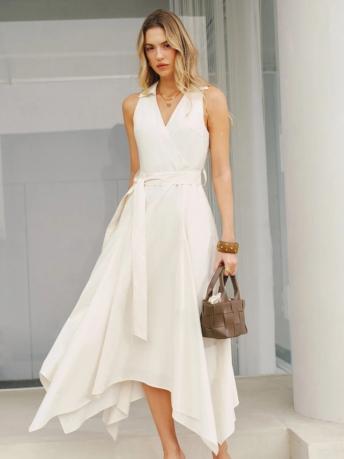Pocket Detail Sleeveless Belted Maxi Dress sold by COMMENSE product image thumbnail 5
