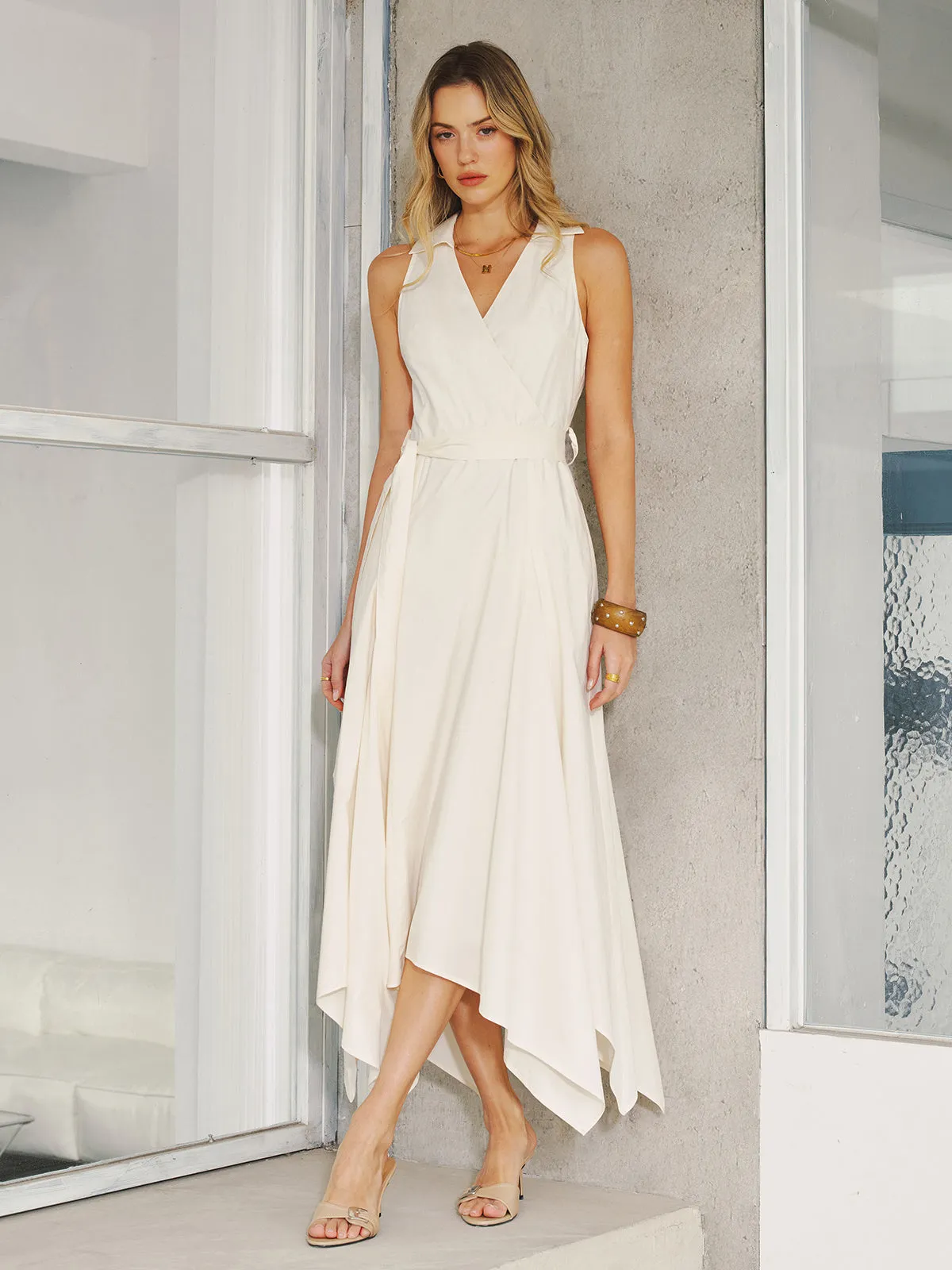 Pocket Detail Sleeveless Belted Maxi Dress sold by COMMENSE product image thumbnail 2