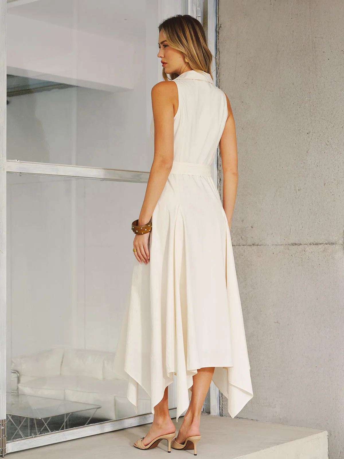Pocket Detail Sleeveless Belted Maxi Dress sold by COMMENSE product image thumbnail 4