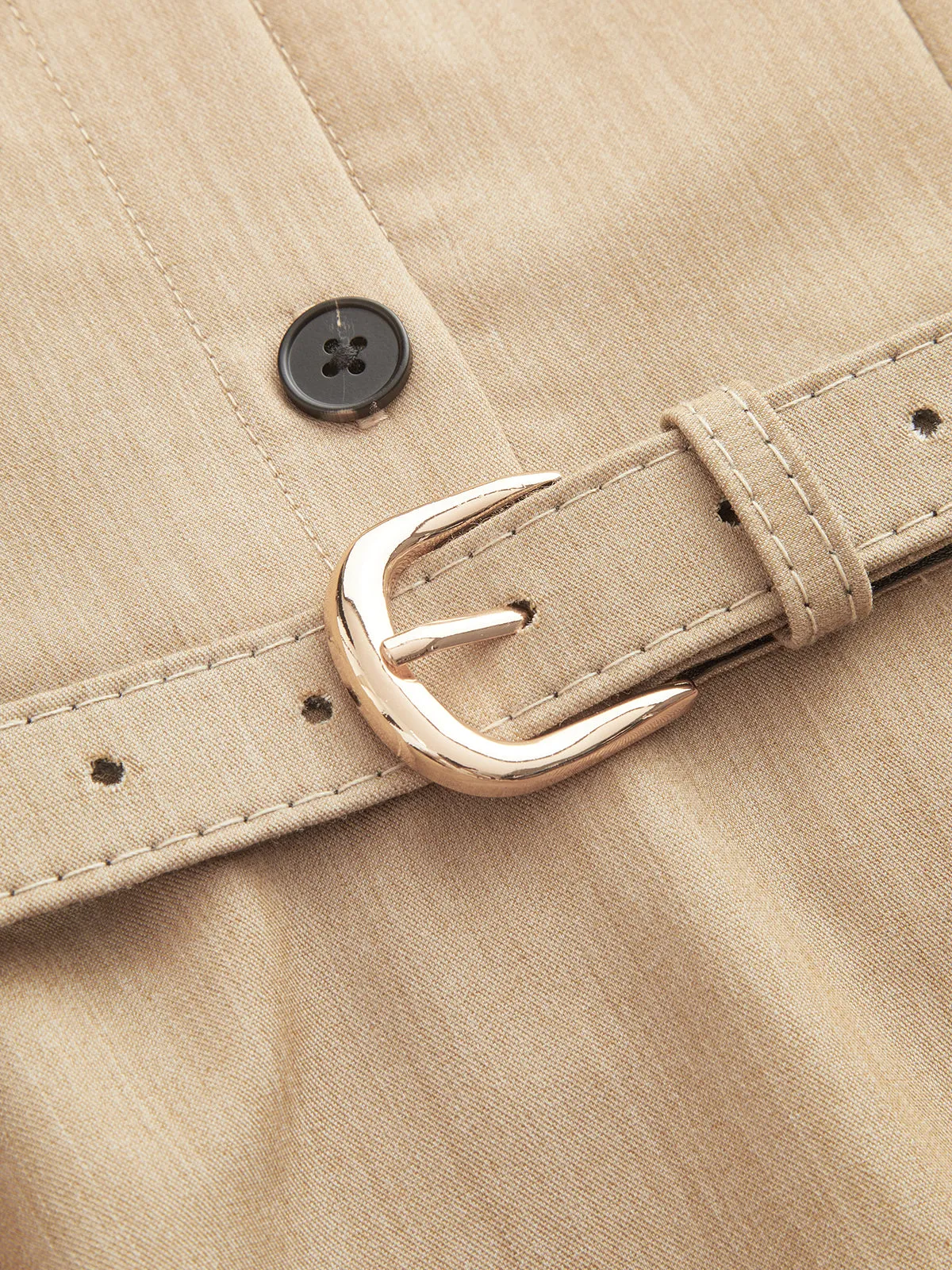 Collared Halter Backless Belted Maxi Dress sold by COMMENSE product image thumbnail 5