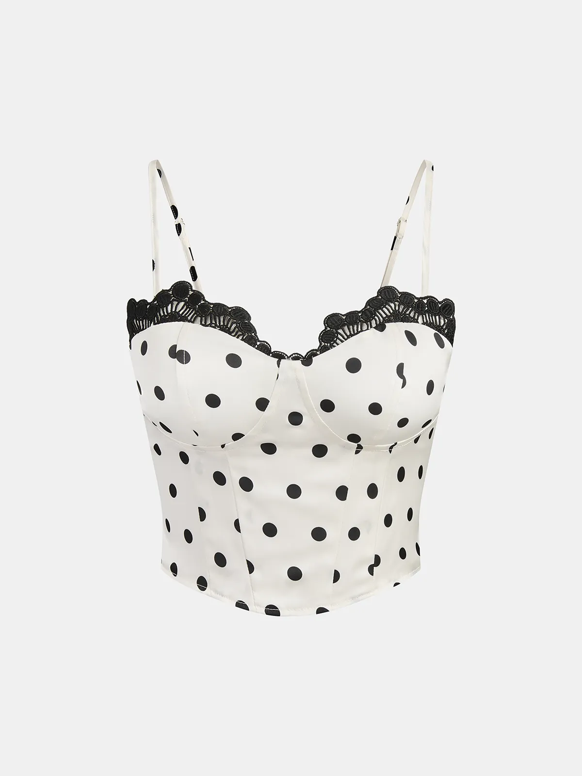 Polka Dot Lace Trim Cami Top & Skirt Sets sold by COMMENSE product image thumbnail 2