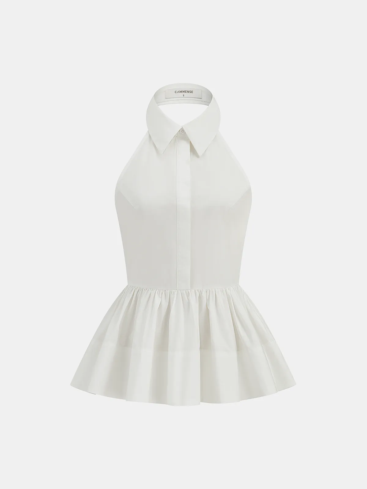 Cotton Halter Backless Peplum Blouse sold by COMMENSE product image thumbnail 2