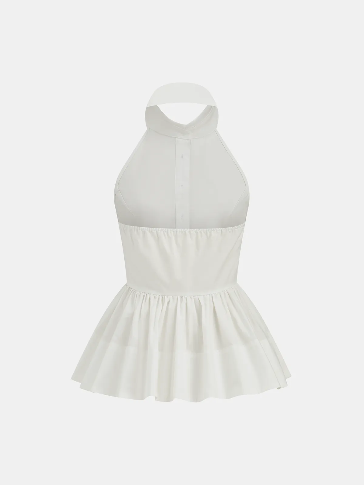 Cotton Halter Backless Peplum Blouse sold by COMMENSE product image thumbnail 3