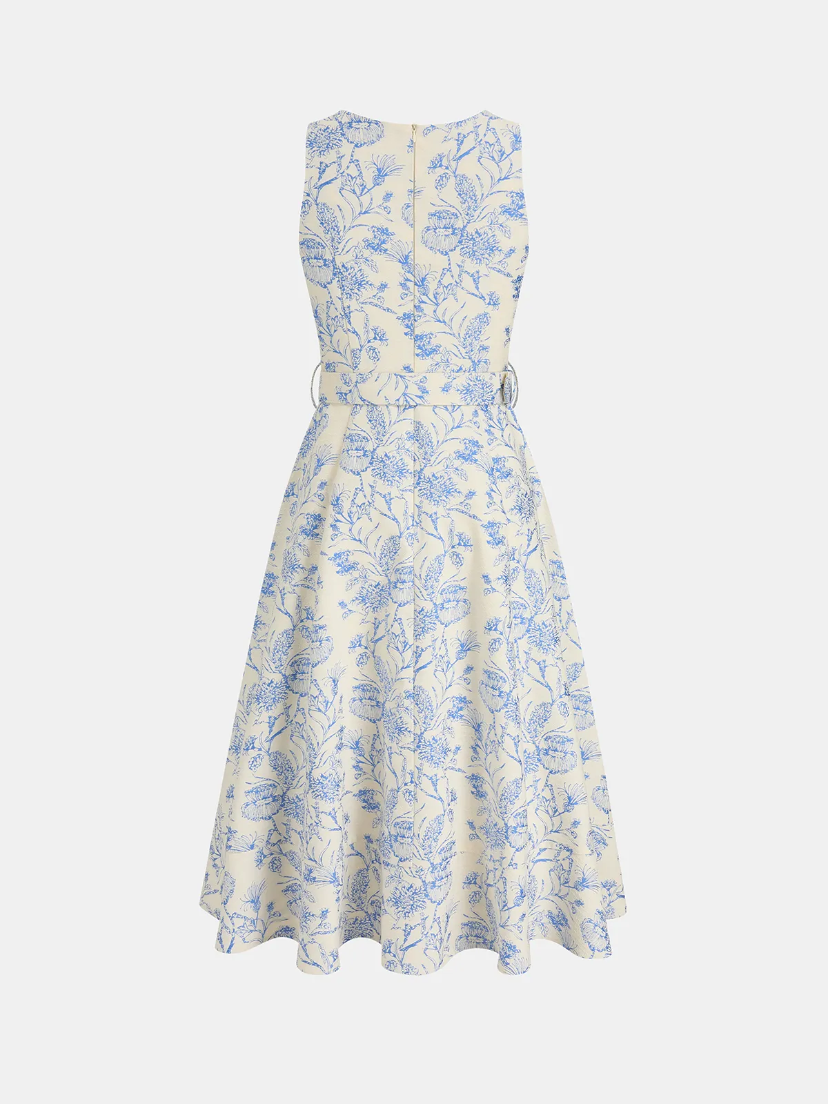 Sleeveless Floral Belted Asymmetrical Dress sold by COMMENSE product image thumbnail 2