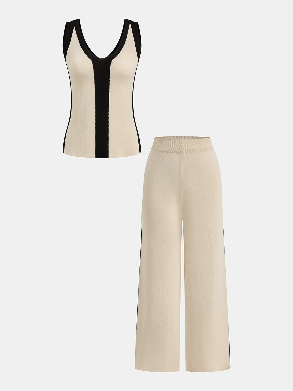 Color Block Knit Tank Top & Pants Set sold by COMMENSE
