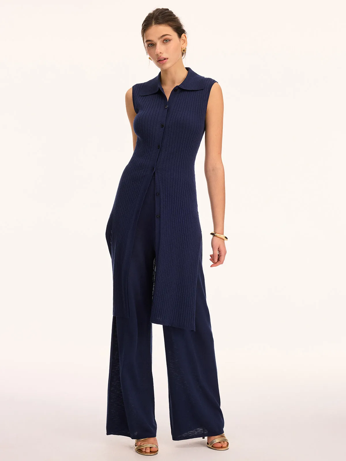 Sleeveless Knit Tunic Top & Pants Set sold by COMMENSE