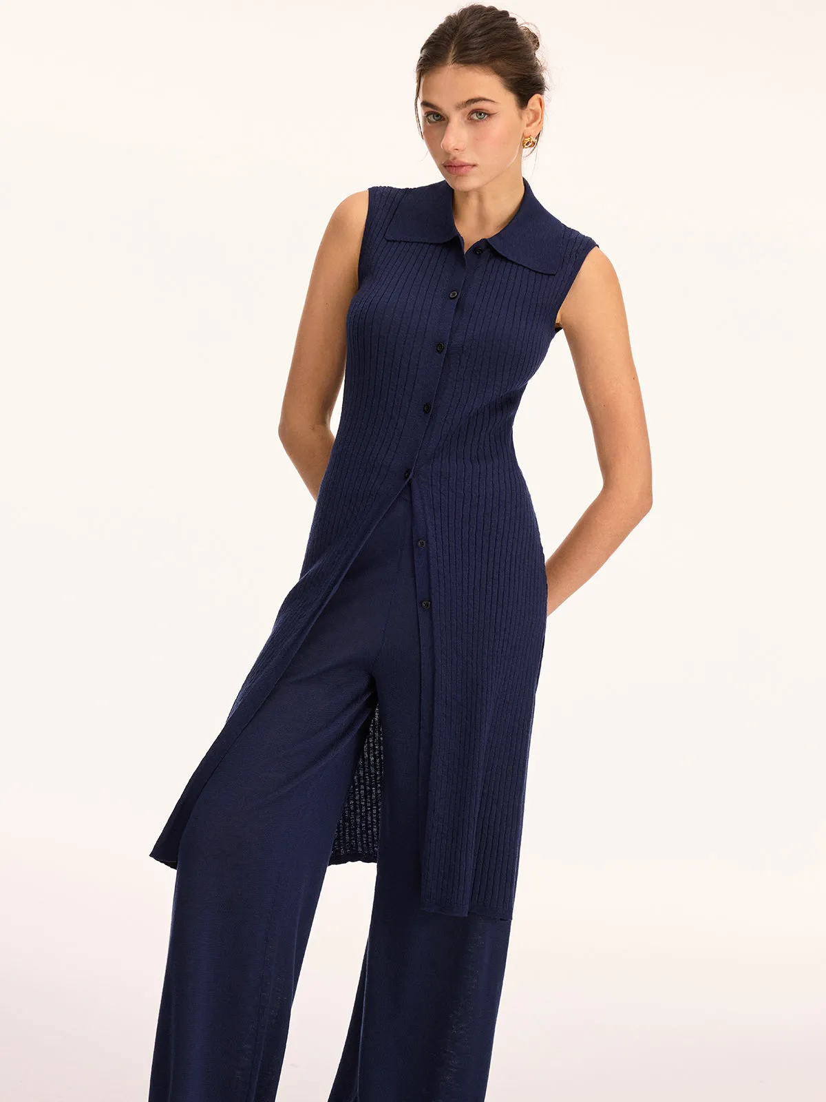 Sleeveless Knit Tunic Top & Pants Set sold by COMMENSE product image thumbnail 4