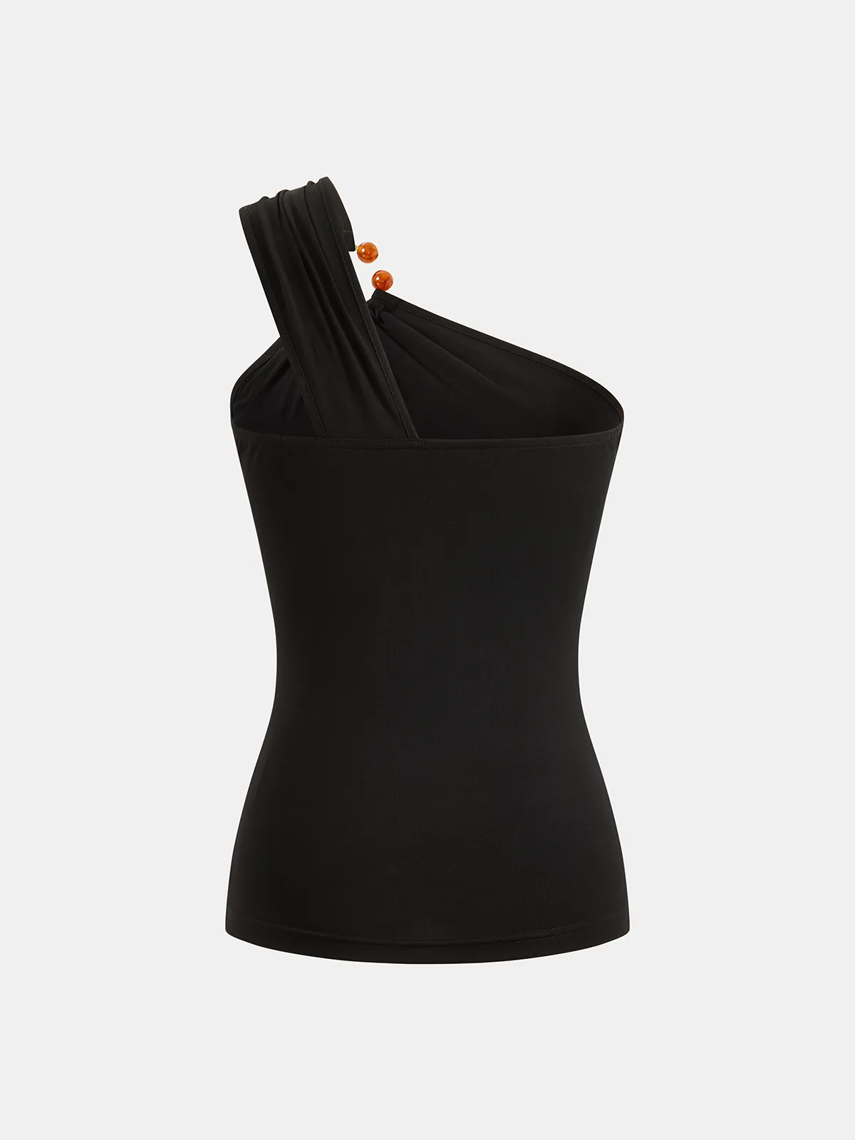 One Shoulder Beaded Fitted Tank Top sold by COMMENSE product image thumbnail 3