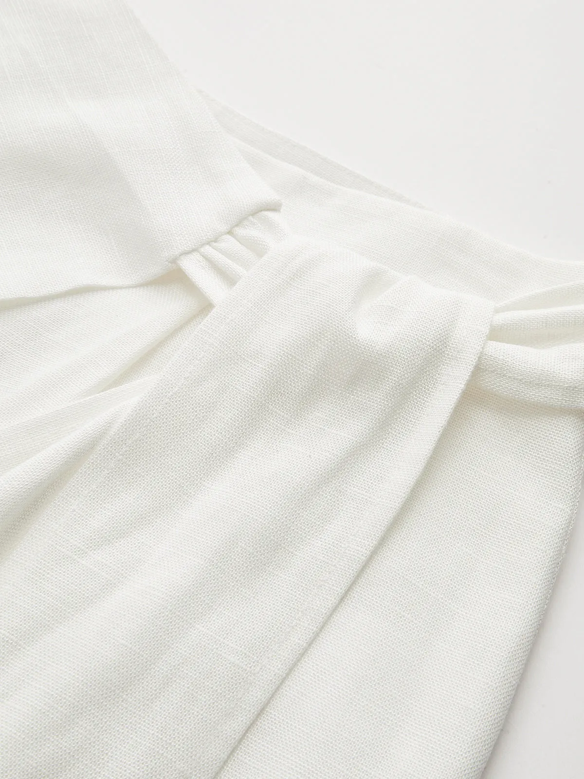 Bow Tie Wrap Linen Wide Leg Pants sold by COMMENSE product image thumbnail 5