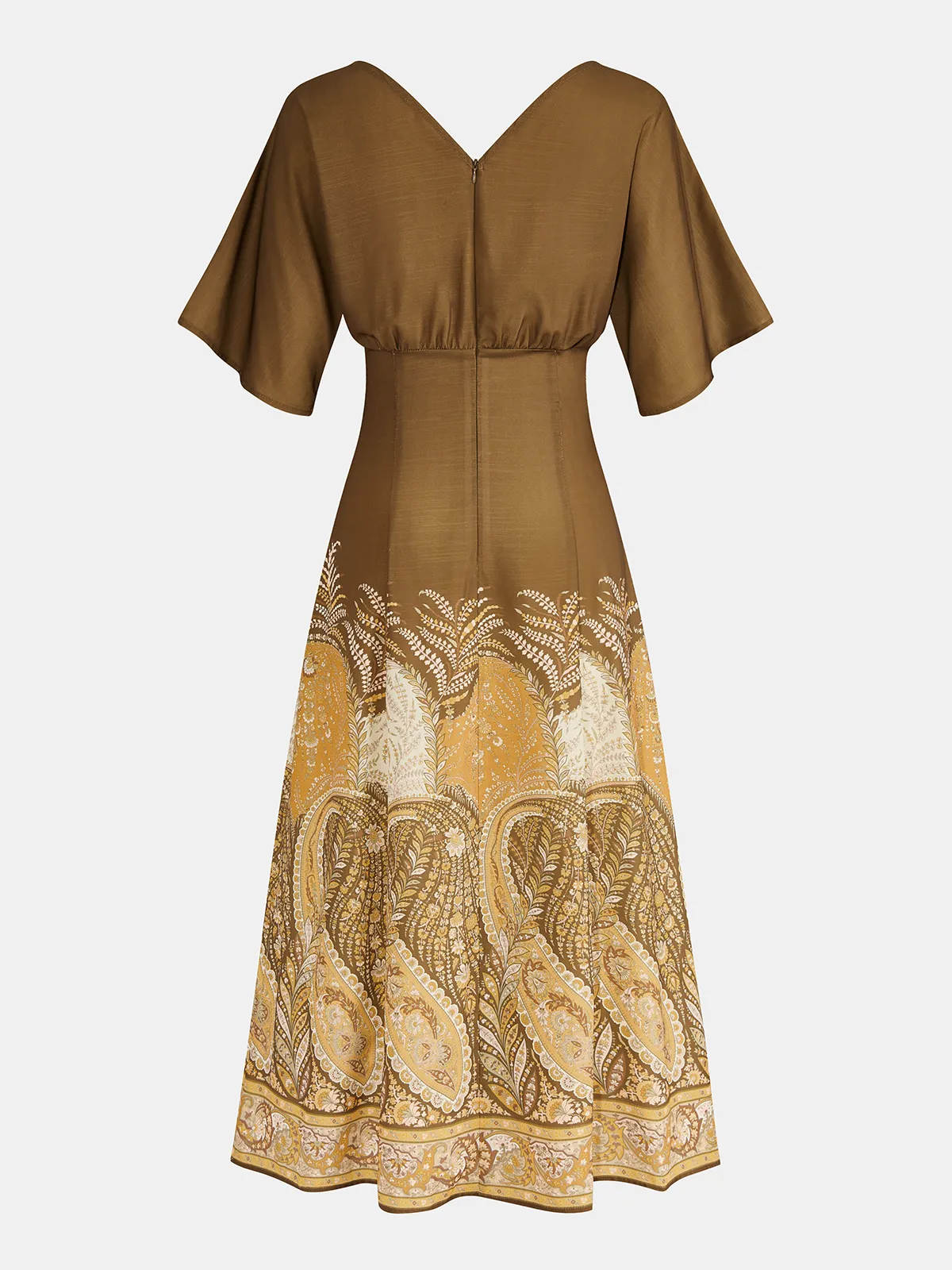 Tie-Front Paisley Print Maxi Dress sold by COMMENSE product image thumbnail 2