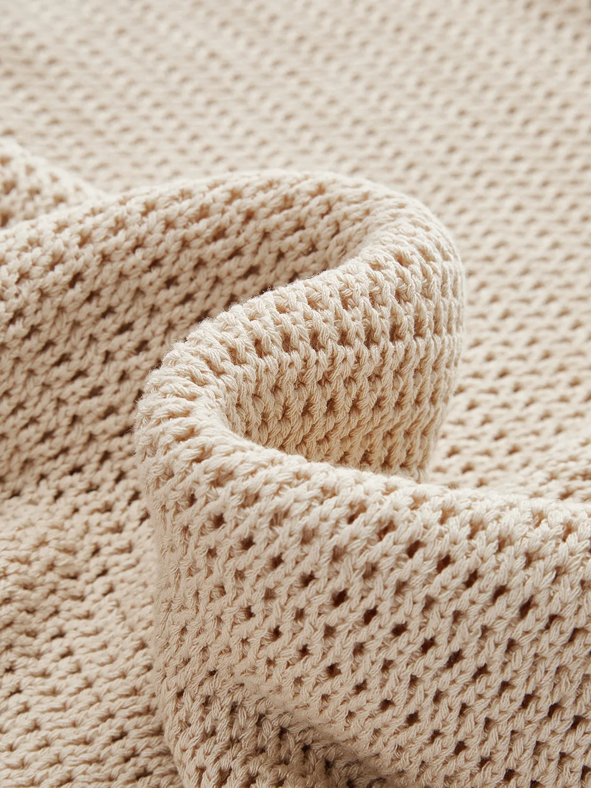 Open-Knit Cap Sleeve Sweater Top sold by COMMENSE product image thumbnail 3