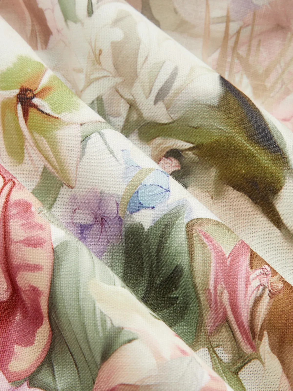 Floral Print Belted Puffed Sleeve Maxi Dress sold by COMMENSE product image thumbnail 3