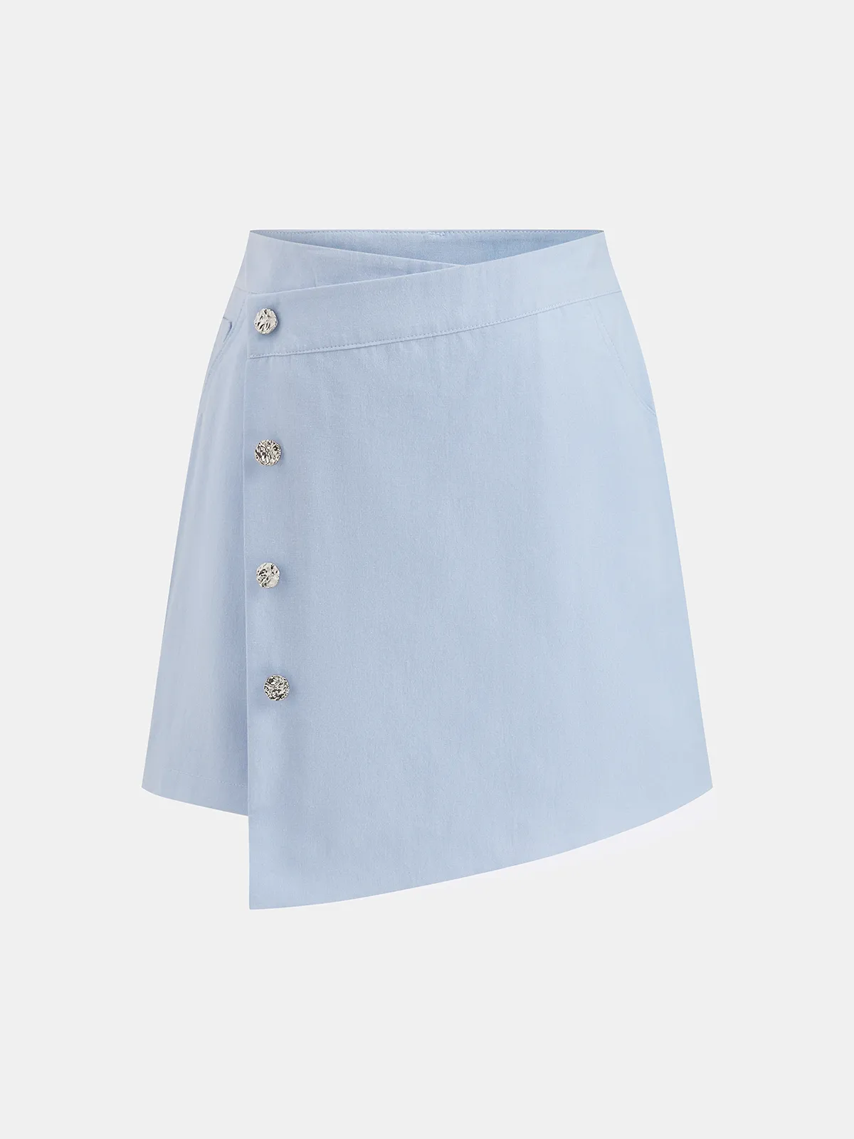 Cotton Knot-Front Shirt & Asymmetrical Skirt Set sold by COMMENSE product image thumbnail 5