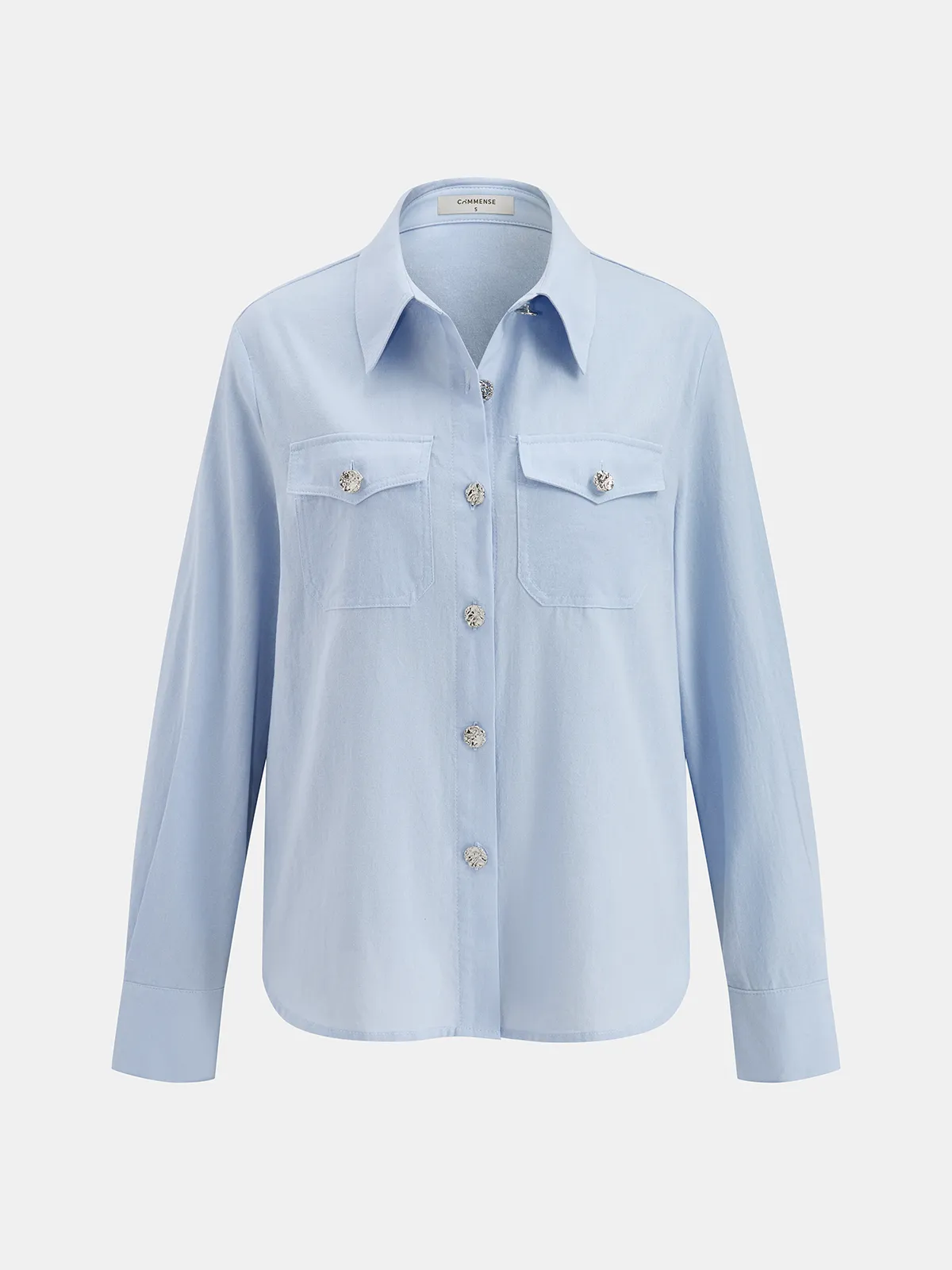 Cotton Knot-Front Shirt & Asymmetrical Skirt Set sold by COMMENSE product image thumbnail 3