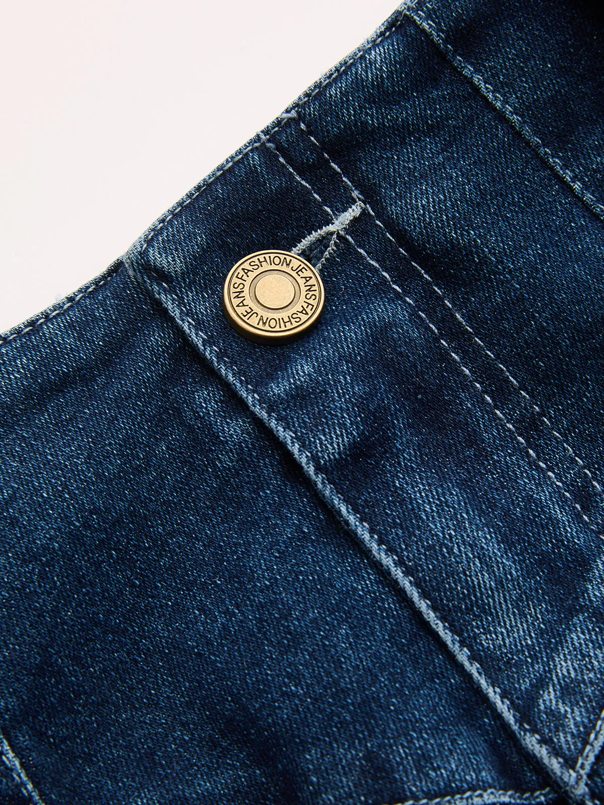 Mid-Waist Straight-Leg Denim Pants sold by COMMENSE product image thumbnail 4