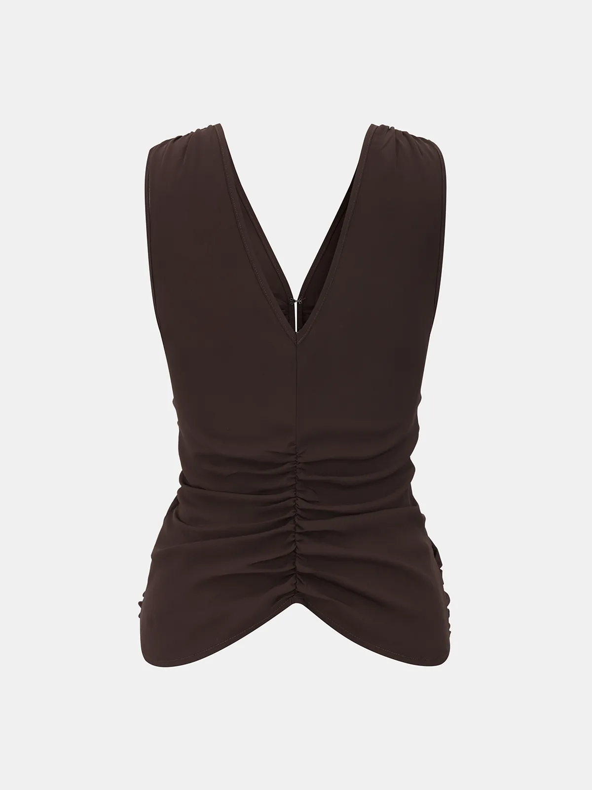 Hook-and-Eye Ruched V-Neck Sleeveless Top sold by COMMENSE product image thumbnail 2