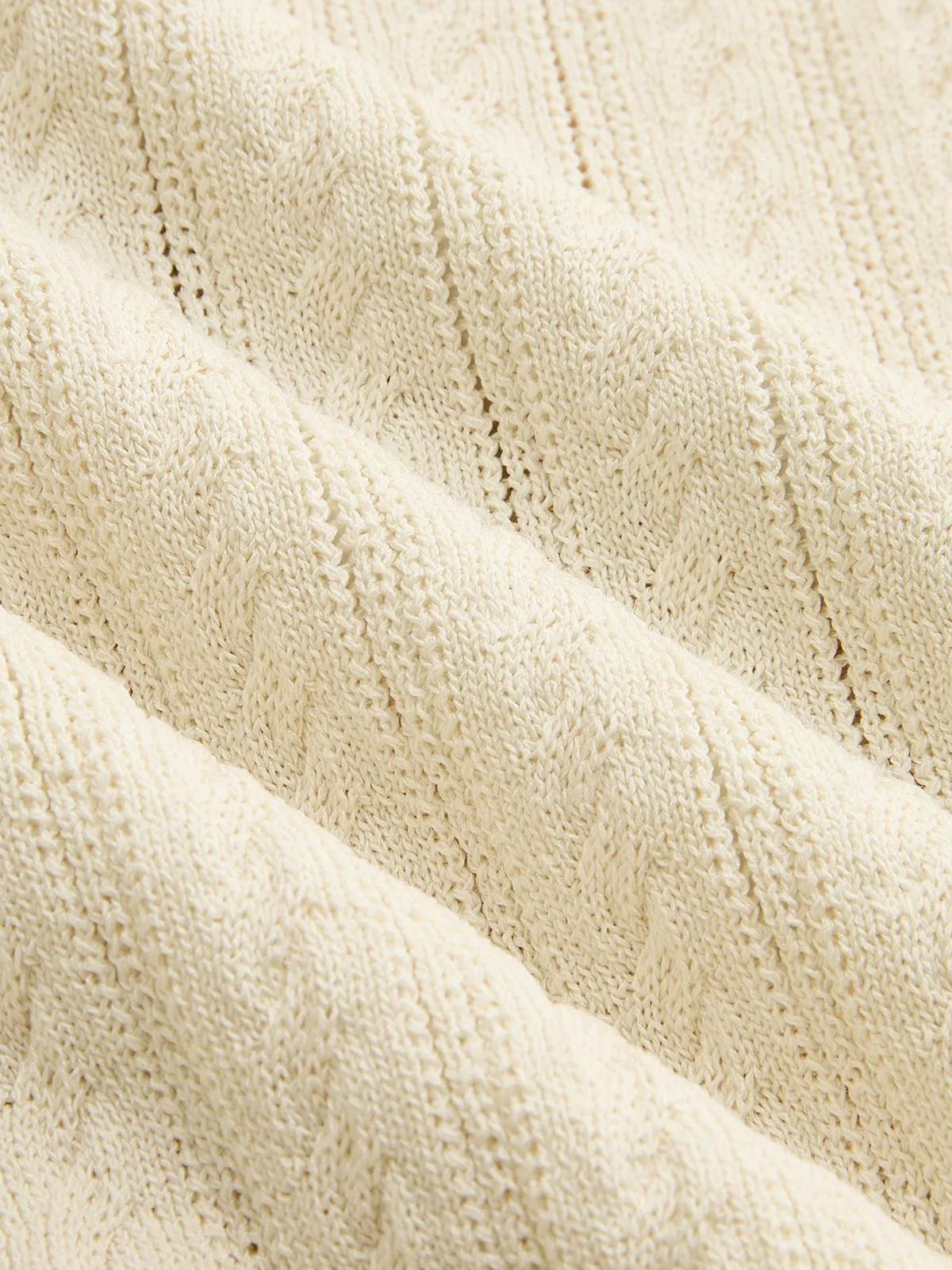 Cable Knit Sleeveless Henley Sweater Vest sold by COMMENSE product image thumbnail 4