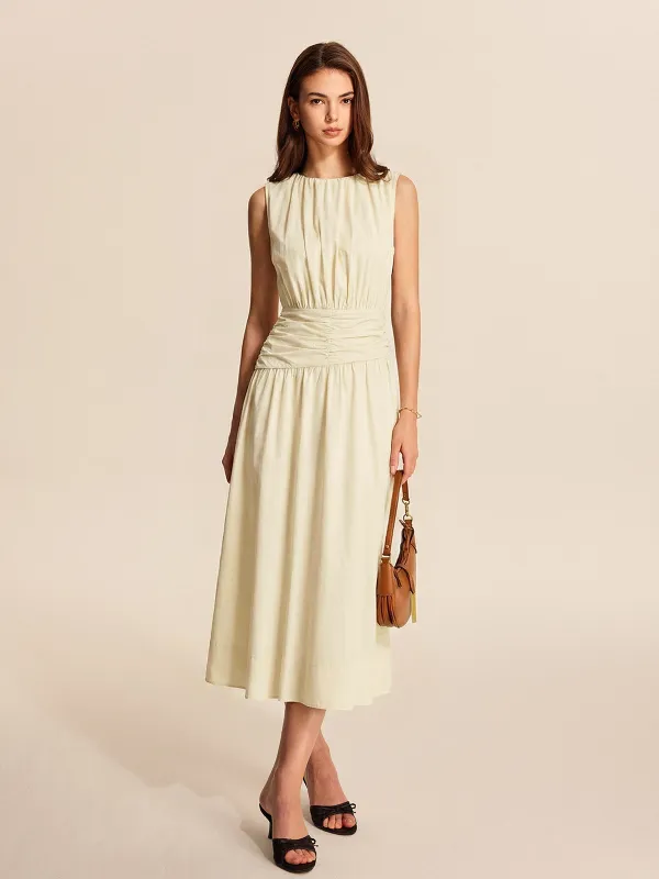 Sleeveless Ruched Waist Midi Dress sold by COMMENSE