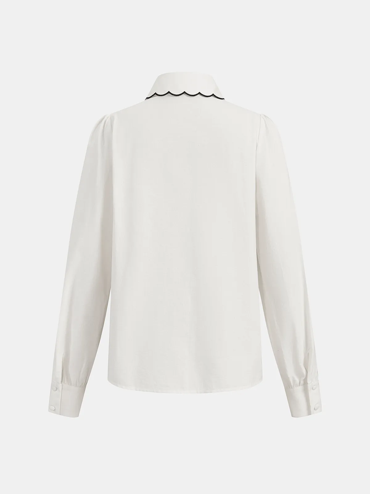 Cotton Scallop Trim Shirt & Shorts Set sold by COMMENSE product image thumbnail 4