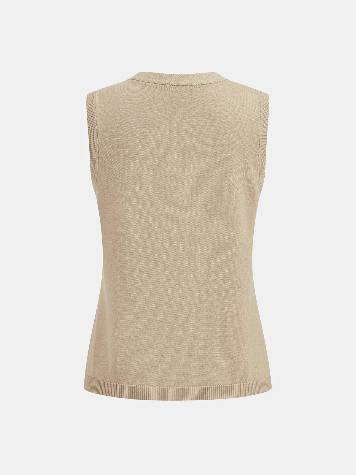 Buttoned Knit Vest & Ruched Midi Skirt Set sold by COMMENSE product image thumbnail 4