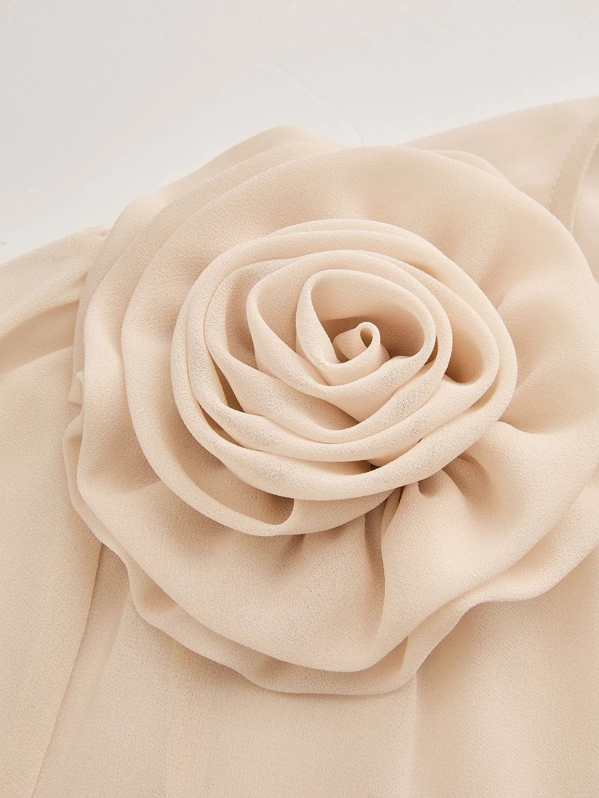 V-Neck 3D Flower Puff Sleeve Blouse sold by COMMENSE product image thumbnail 5