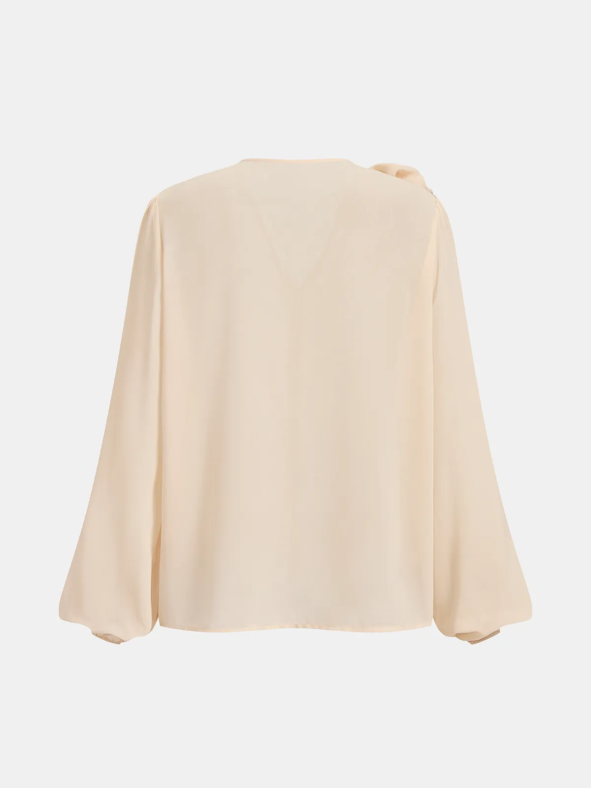 V-Neck 3D Flower Puff Sleeve Blouse sold by COMMENSE product image thumbnail 3