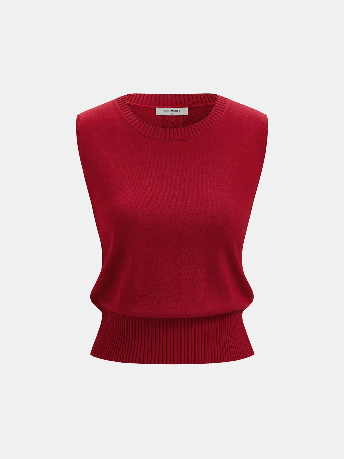 Back Keyhole Button Detail Sleeveless Knit Top sold by COMMENSE product image thumbnail 2