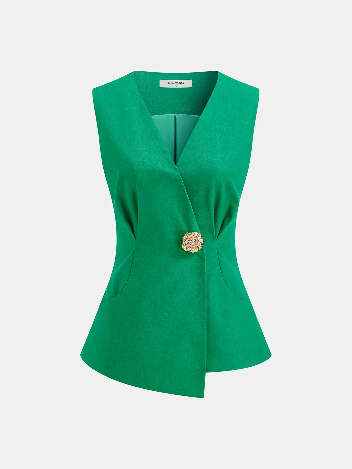 Linen-Cotton Blazer Vest & Tailored Shorts Set sold by COMMENSE product image thumbnail 3