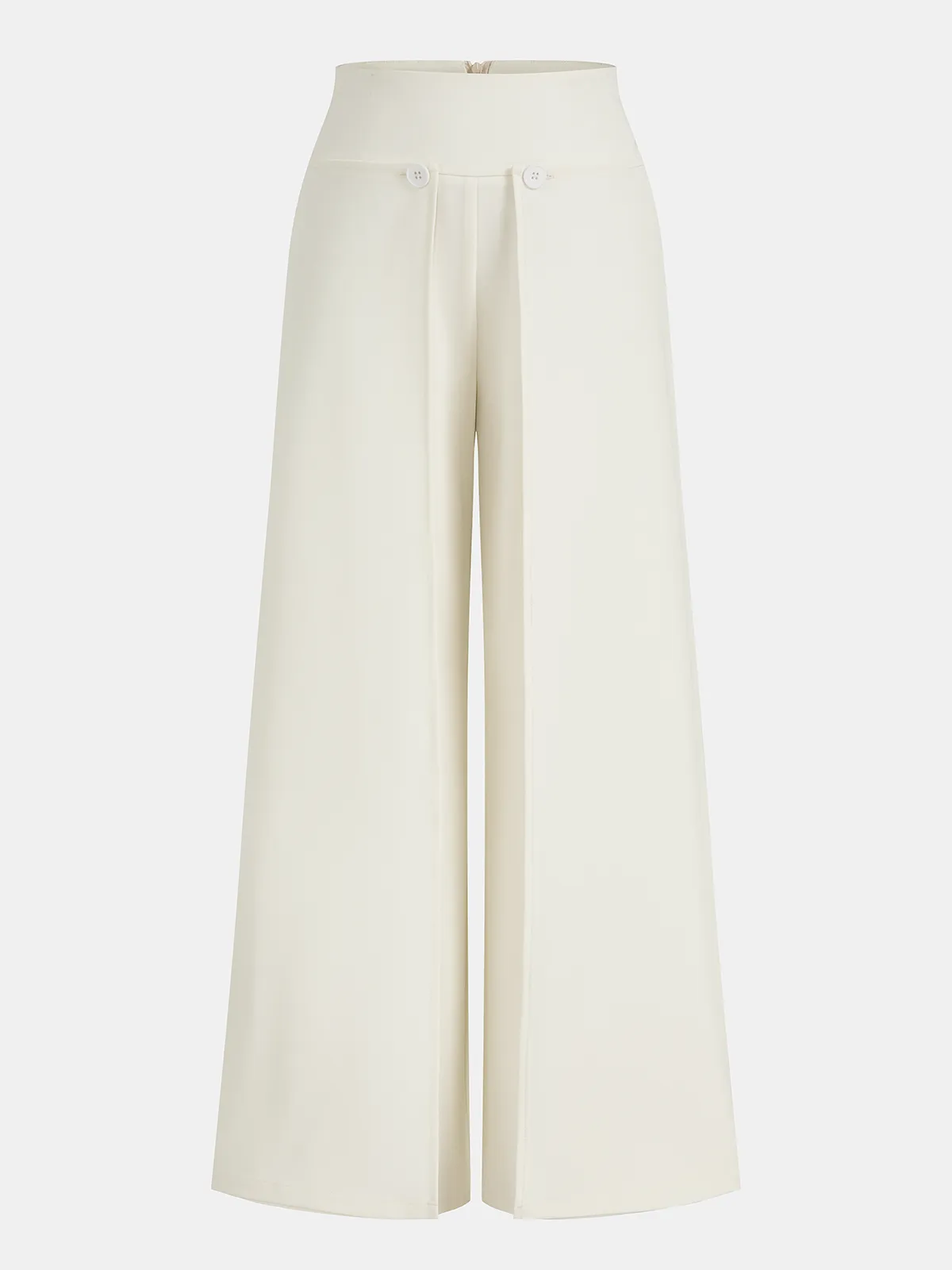 Overlap Detail Mid-Waist Pants sold by COMMENSE