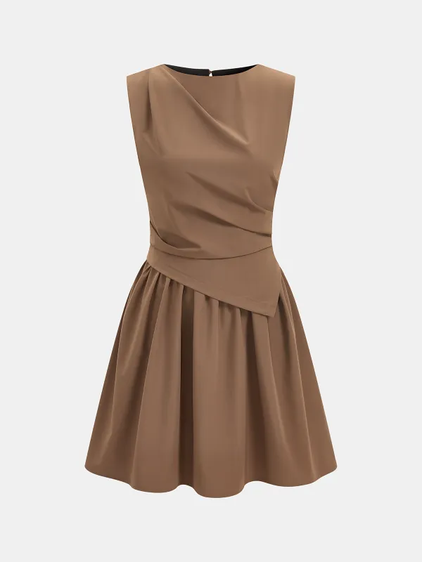 Sleeveless Ruched Waist Mini Dress sold by COMMENSE